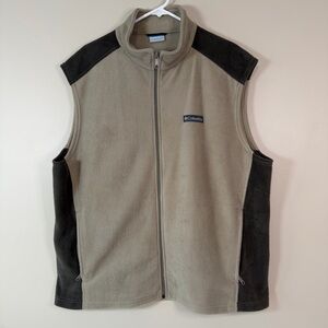 COLUMBIA Men’s XL Two Tone Steens Mountain Fleece Zip‎ Up Vest Outdoors Layering